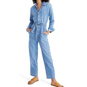 Madewell Denim Tie-Waist Jumpsuit (NWT)